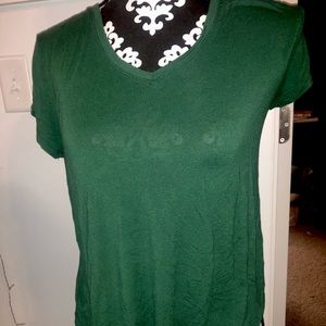 Green V-Neck Top